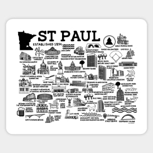 St Paul Map Sticker